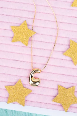 Goldtone Bubble Initial 'C" Necklace