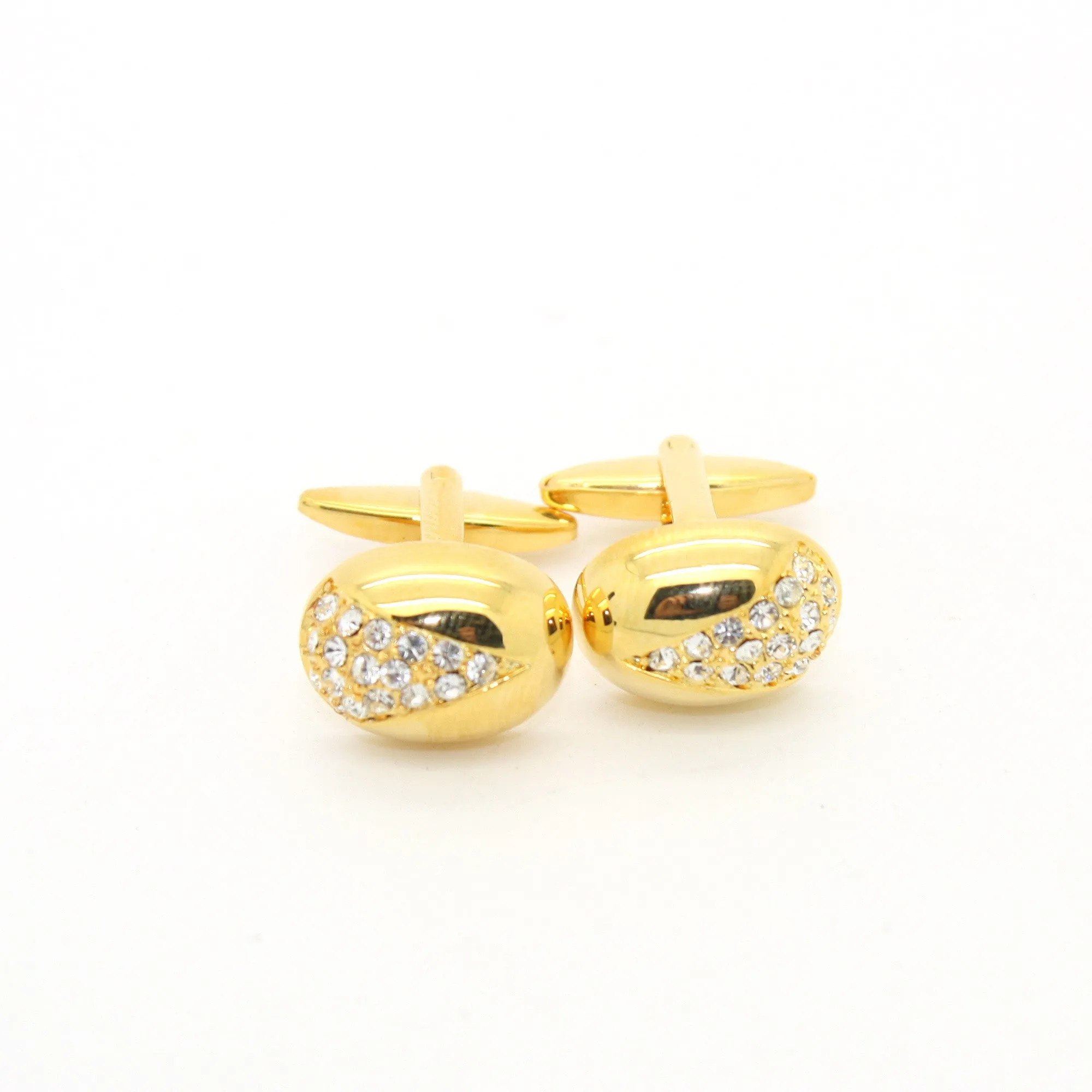 Goldtone Gemstone Cuff Links With Jewelry Box