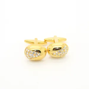 Goldtone Gemstone Cuff Links With Jewelry Box