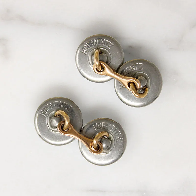 Gorgeous Two-Tone Moonstone Cufflinks by Krementz