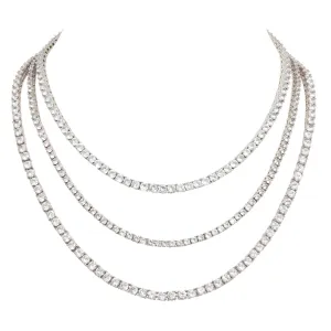 GRACE TENNIS NECKLACES - RHODIUM 16 INCHES