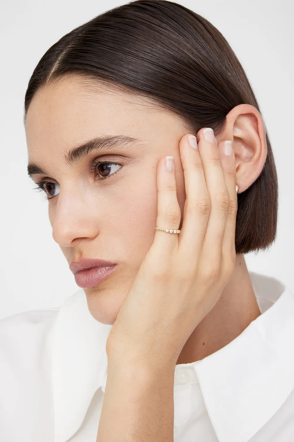 Gradual Diamond Pinky Ring - 14k Gold
