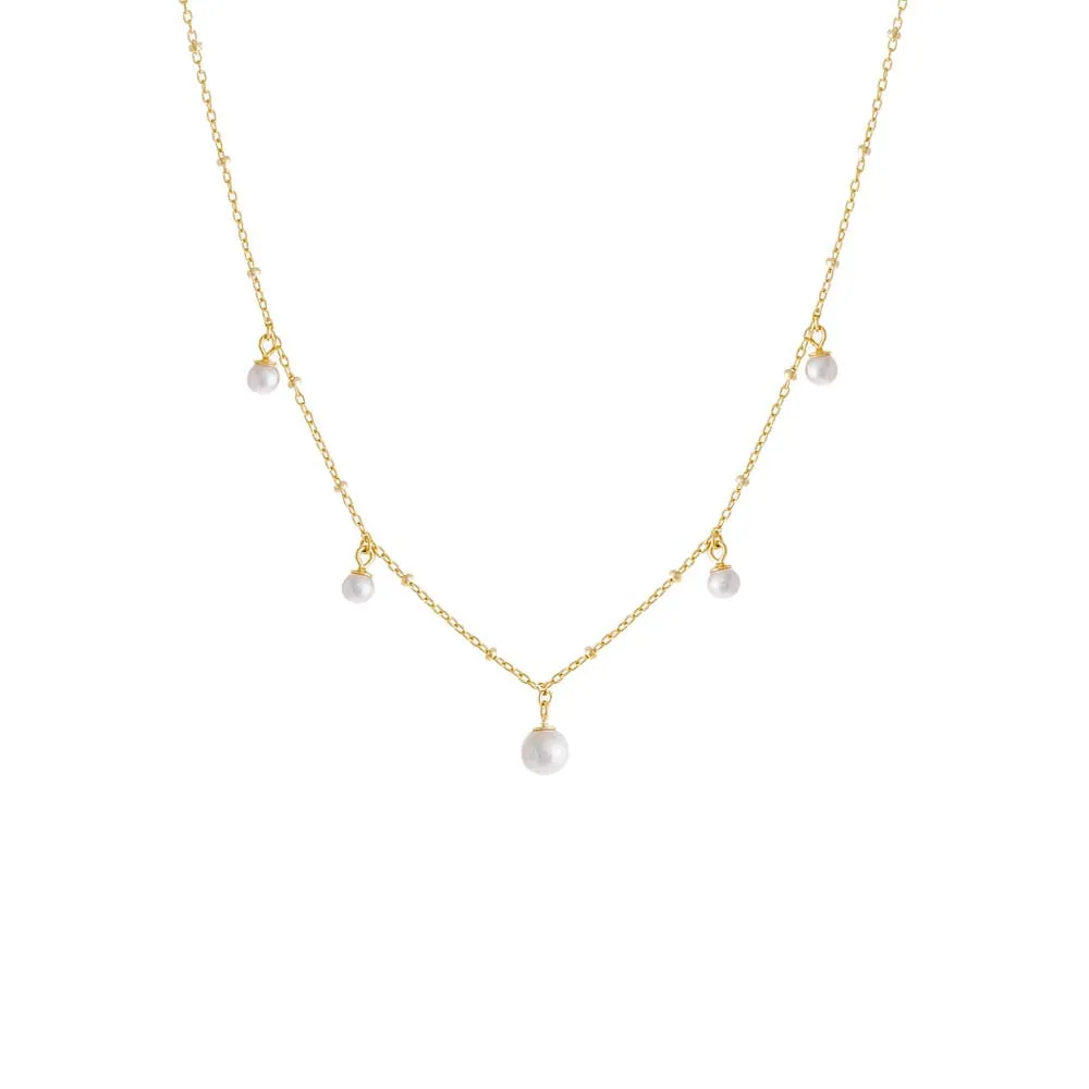Graduated Dangling Pearl Necklace