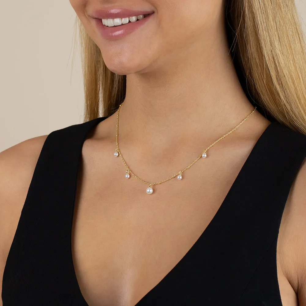 Graduated Dangling Pearl Necklace