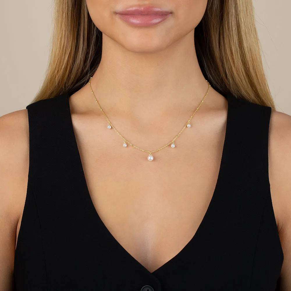 Graduated Dangling Pearl Necklace