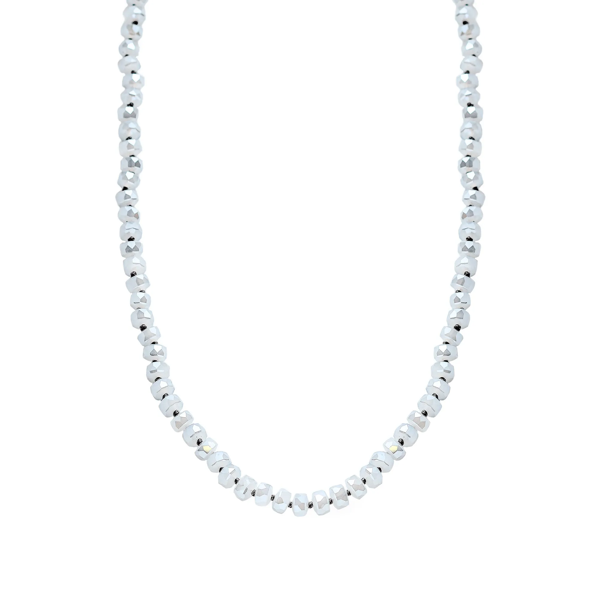 Gray Crystal Bead "36 Long Necklace