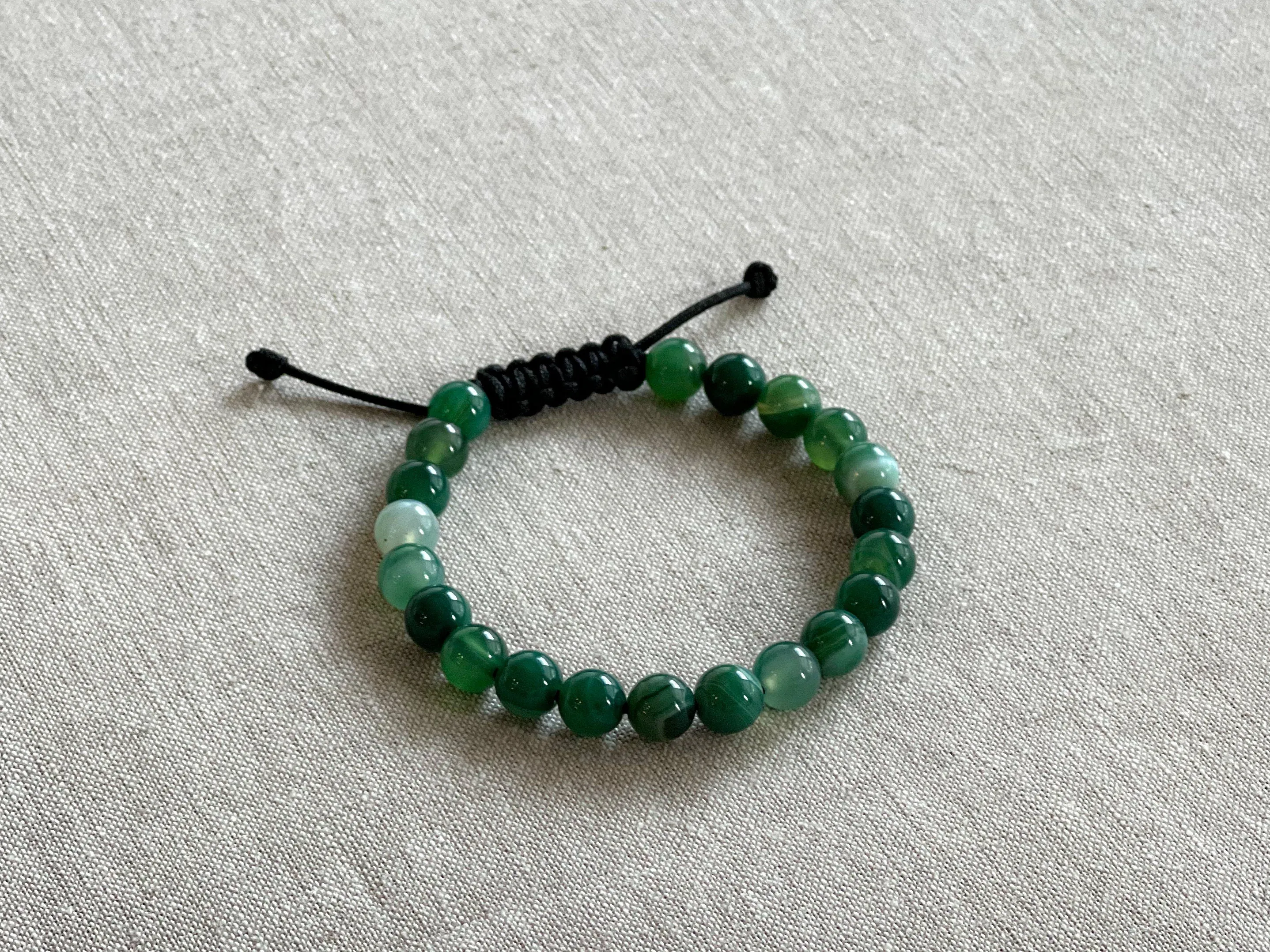 Green Agate Adjustable Slide Bracelet
