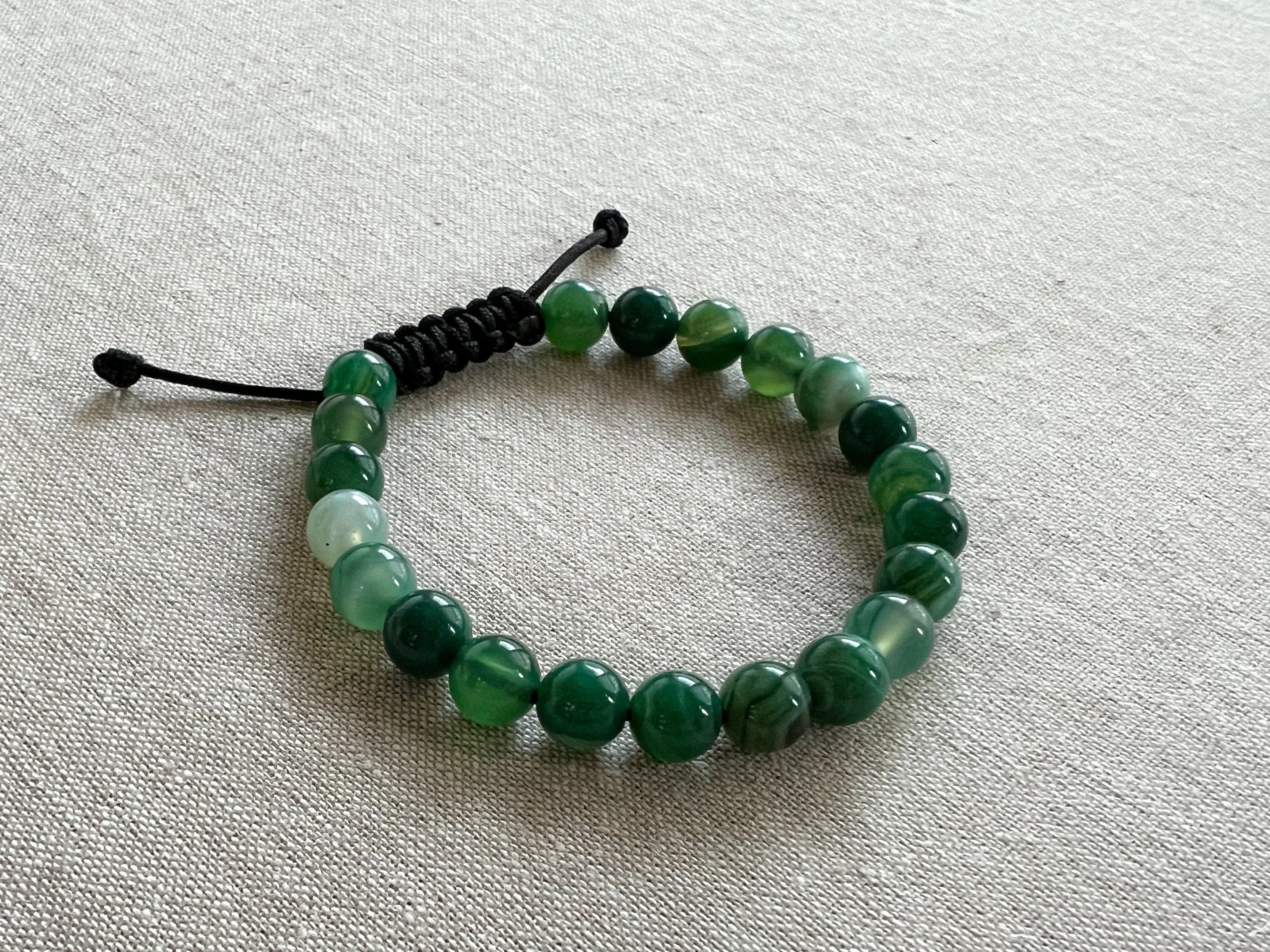 Green Agate Adjustable Slide Bracelet