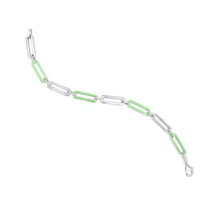 Green Enamel Paperclip Bracelet