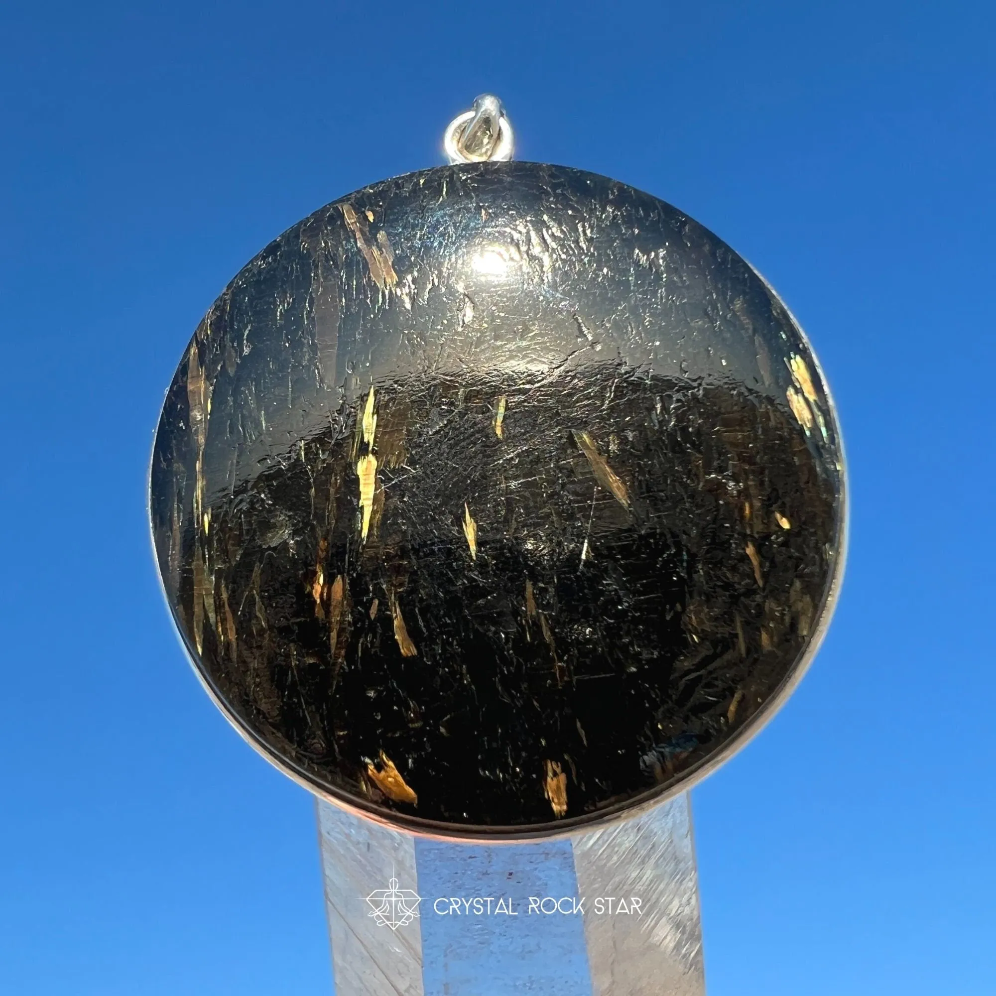 Greenland Nuummite Full Moon Silver Pendant