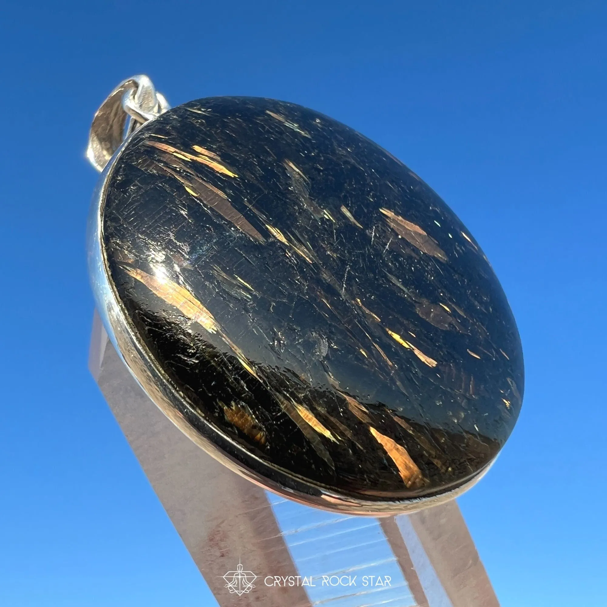 Greenland Nuummite Full Moon Silver Pendant