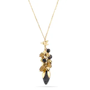 GREY STONE SMOKEY CRYSTAL  NECKLACES #192BK1401 (2C5)