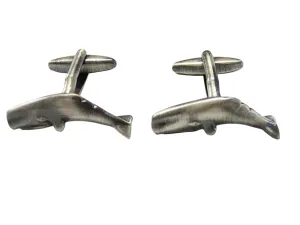 Gunmetal Toned Whale Cufflinks