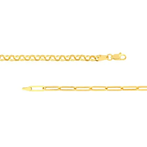 Half & Half Paperclip and Rolo Chain Bracelet