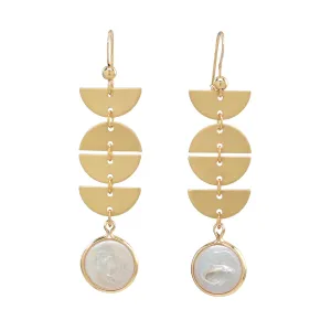 Half Moon Drop Freshwater Pearl Earrings
