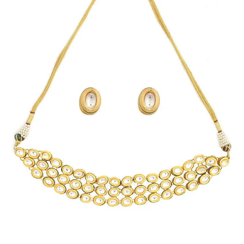 Handcrafted Beautiful Kundan Choker With Earrings