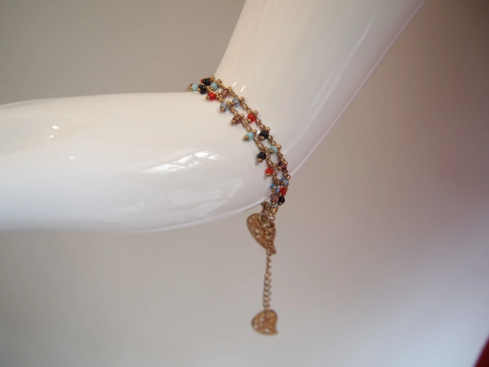 Handmade jewelry bracelet with multicolor beads