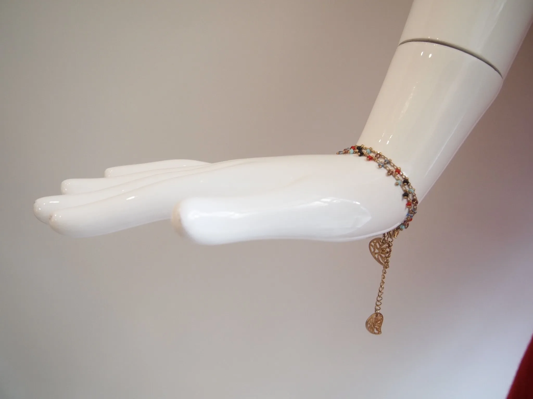 Handmade jewelry bracelet with multicolor beads