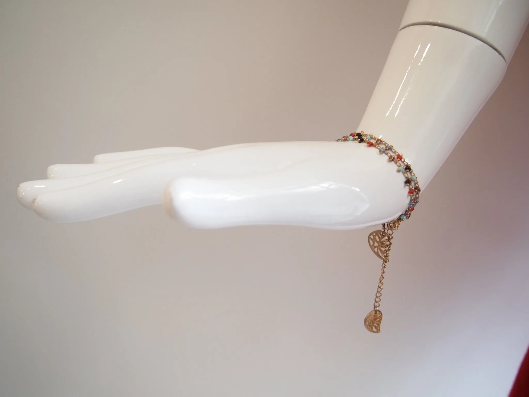 Handmade jewelry bracelet with multicolor beads