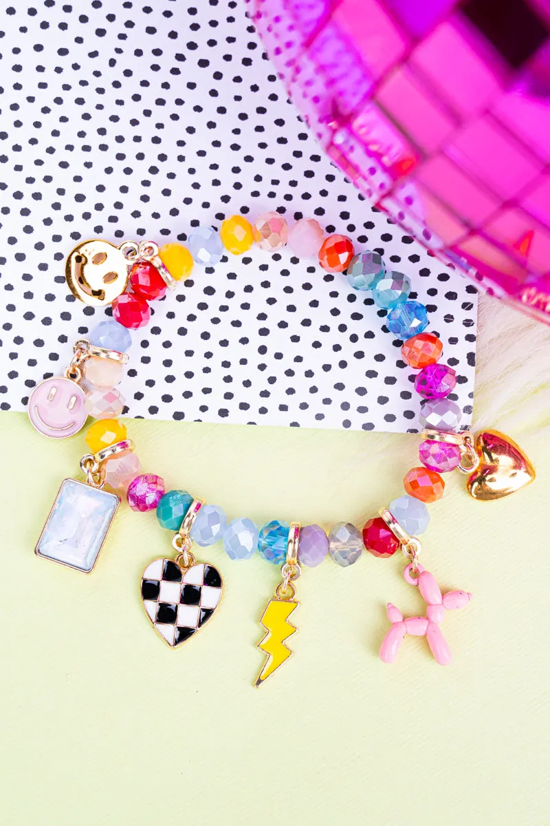 Happy Hearts Colorful Beaded Bracelet