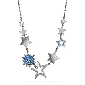 HEMATITE STAR BLUE CRYSTAL NECKLACES #200HT1201
