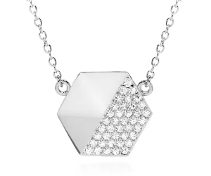 Hexagon Pavé Crystal Necklace