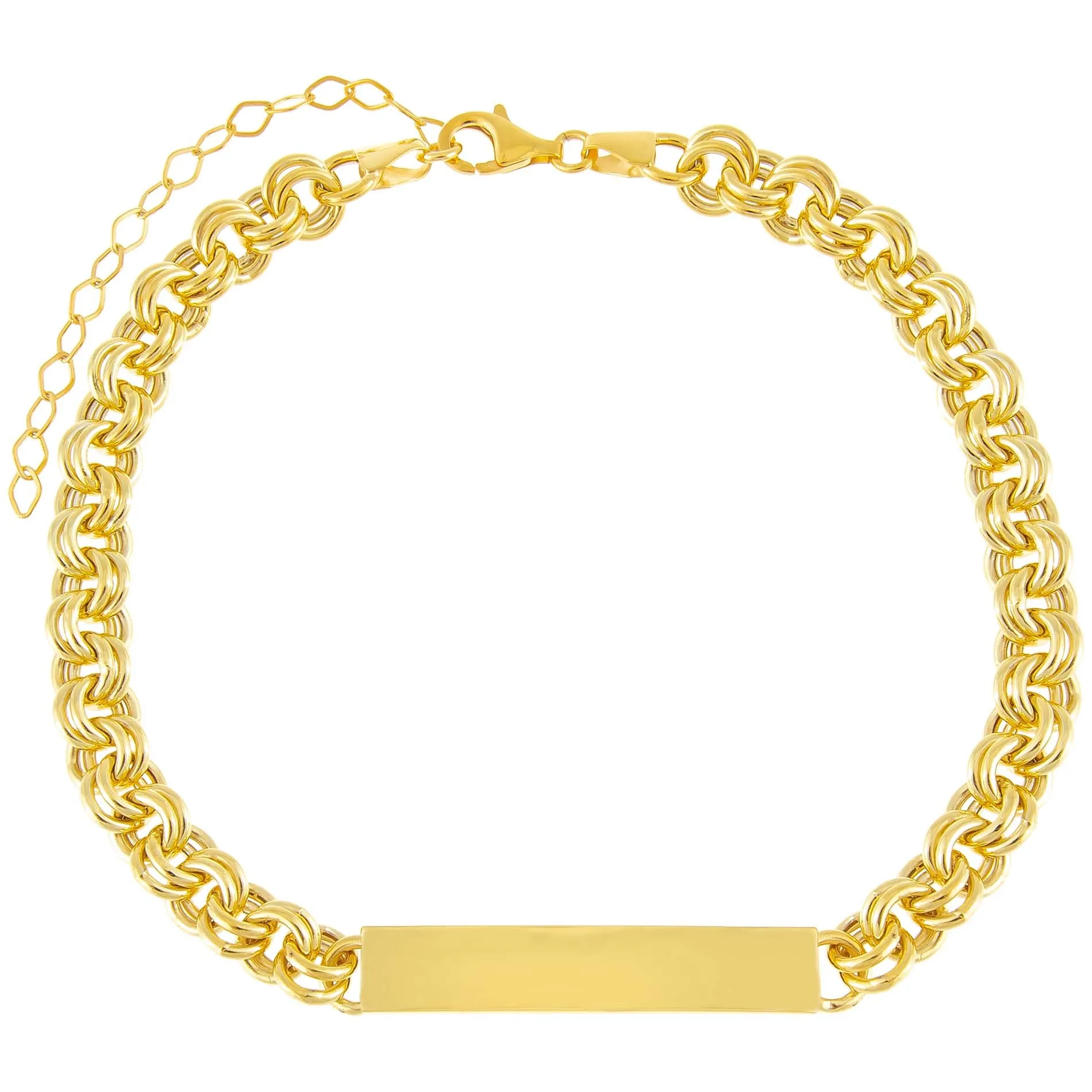 Hollow Rounded Rolo Bar Chain Choker