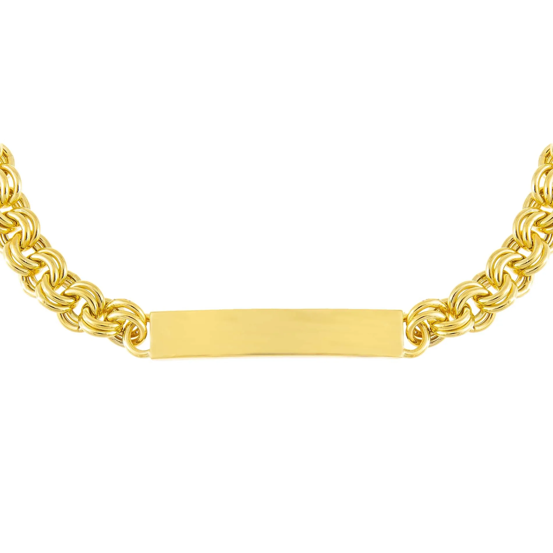 Hollow Rounded Rolo Bar Chain Choker