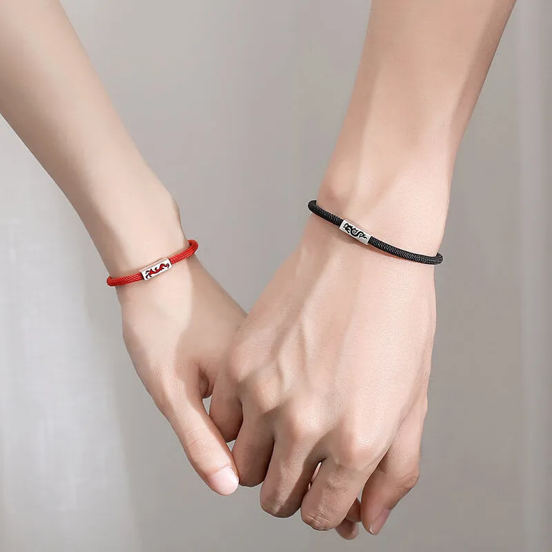 Hollowed Dragon & Phoenix Matching Bracelets