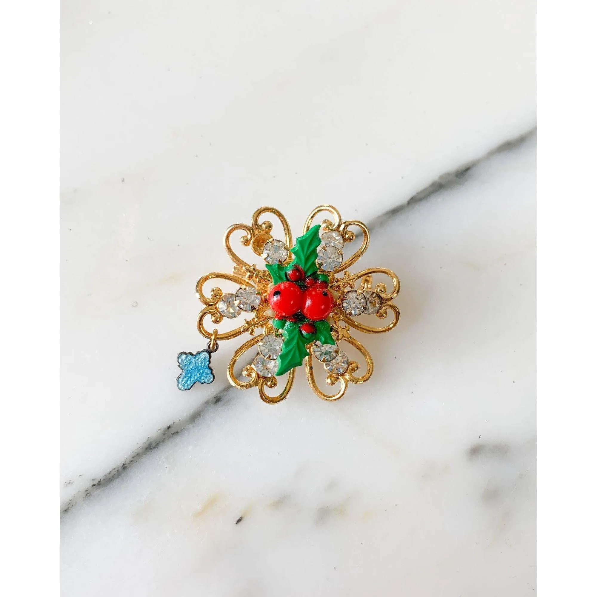 Holly Petite Christmas Brooch