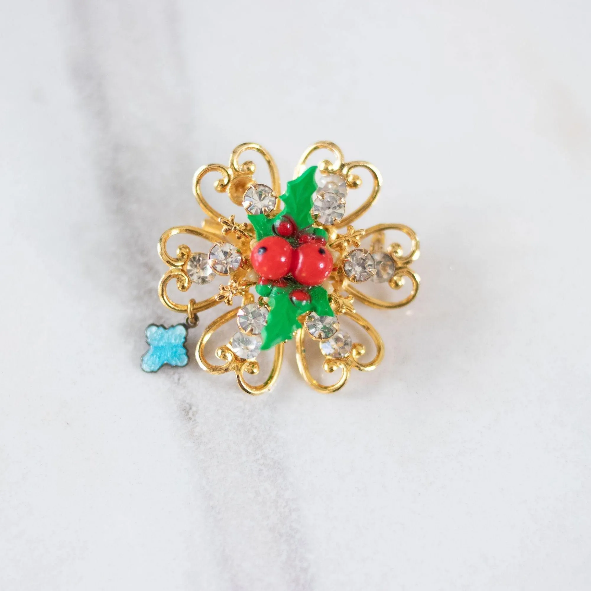 Holly Petite Christmas Brooch