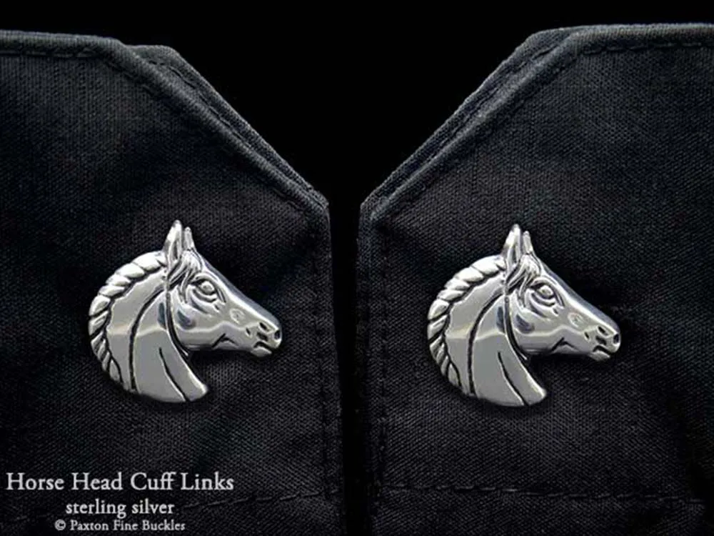 Horse Head Cuff Links Sterling Silver