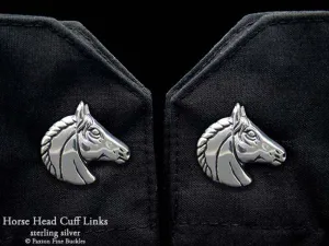 Horse Head Cuff Links Sterling Silver