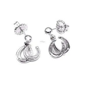 Horseshoe Earrings, Sterling Silver
