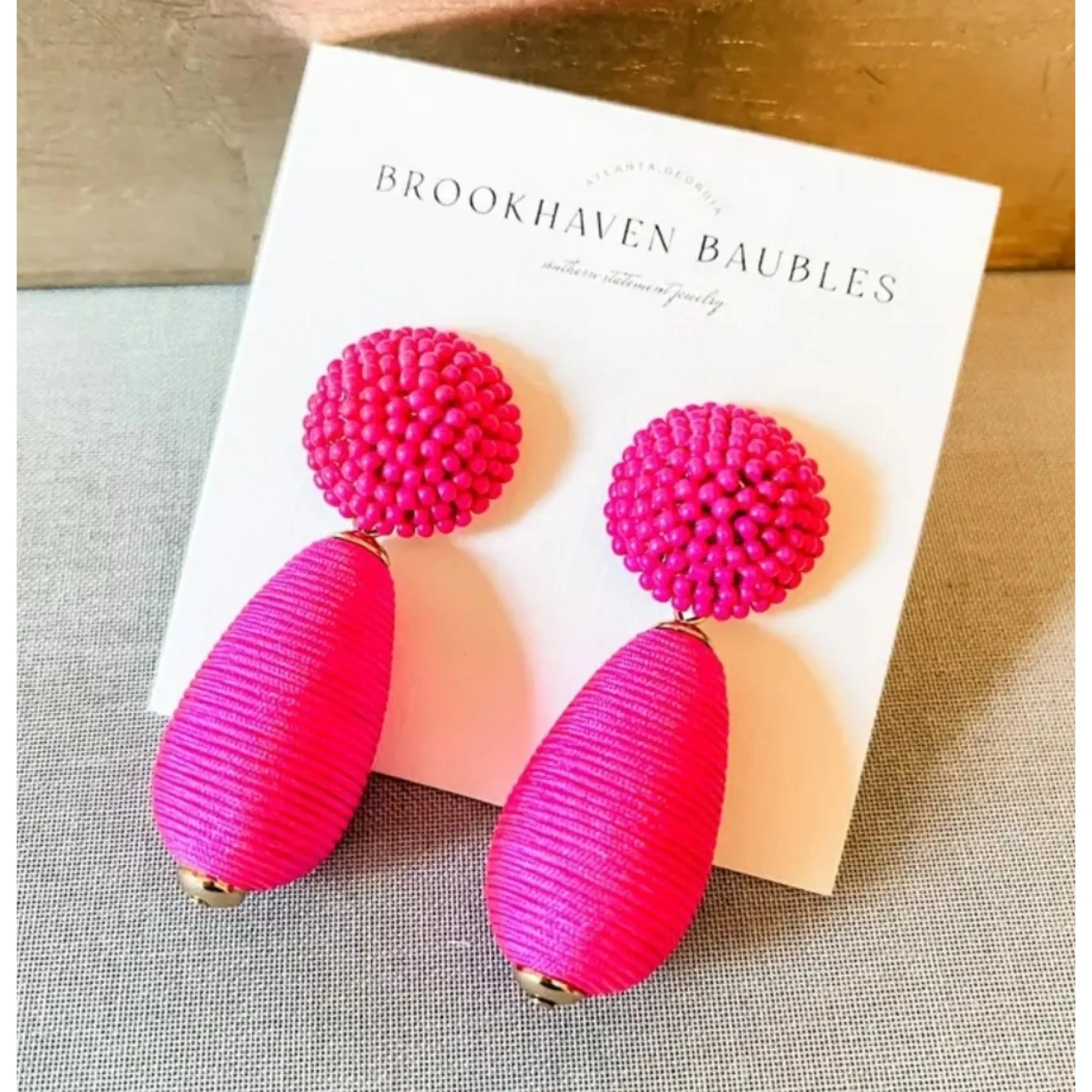 Hot Pink Dangle Earrings