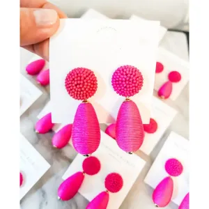 Hot Pink Dangle Earrings