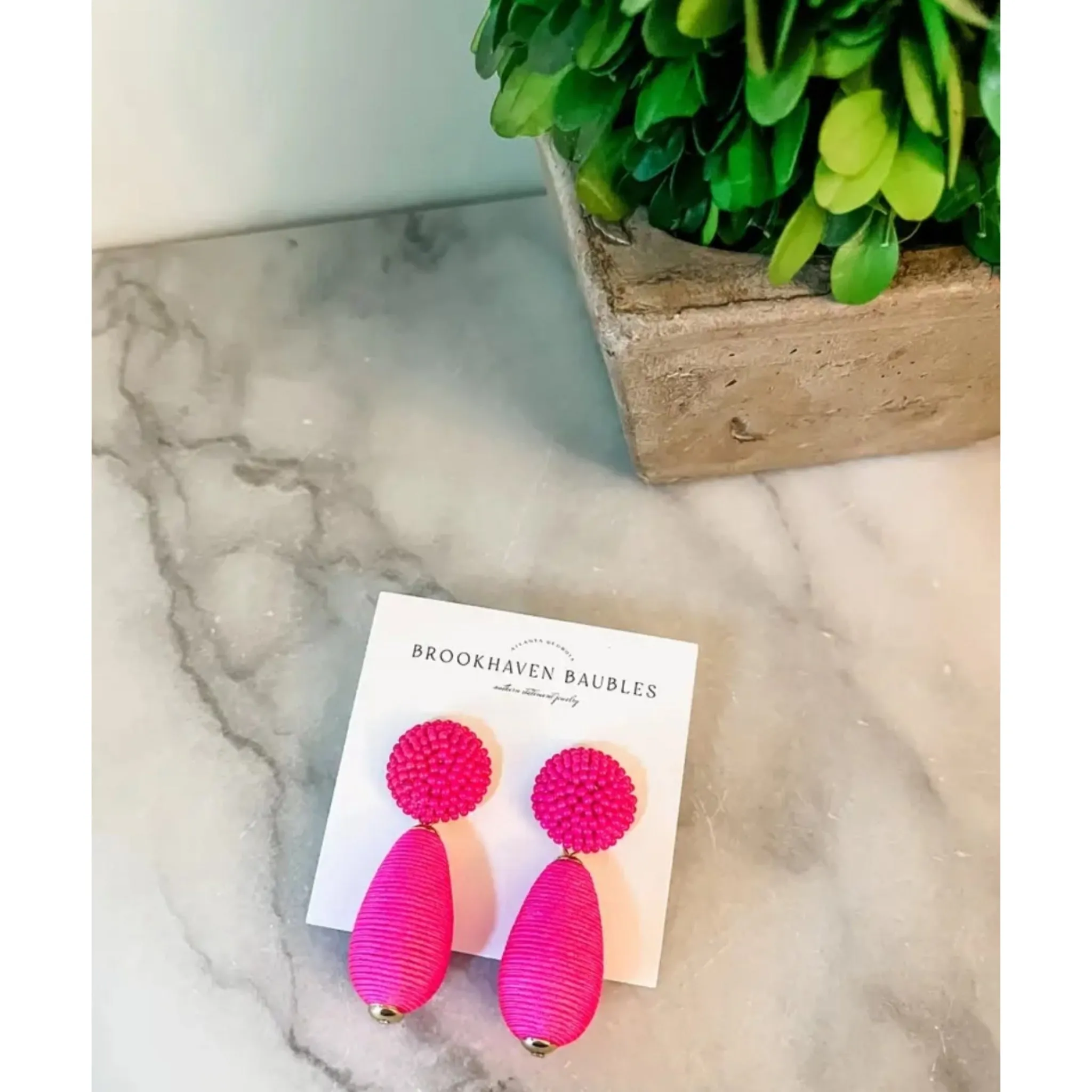 Hot Pink Dangle Earrings