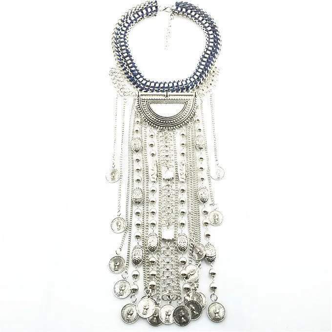 HOT Statement Necklaces & Pendants Vintage Crystal Maxi Choker Silver Collier Femme Boho Big Fashion Women Jewellery