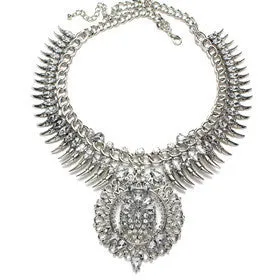 HOT Statement Necklaces & Pendants Vintage Crystal Maxi Choker Silver Collier Femme Boho Big Fashion Women Jewellery