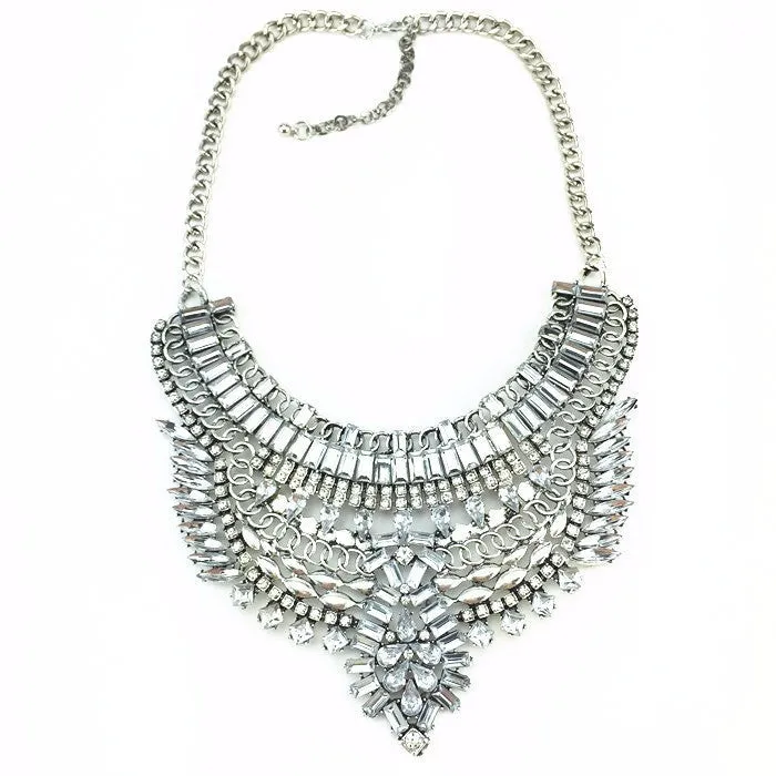 HOT Statement Necklaces & Pendants Vintage Crystal Maxi Choker Silver Collier Femme Boho Big Fashion Women Jewellery