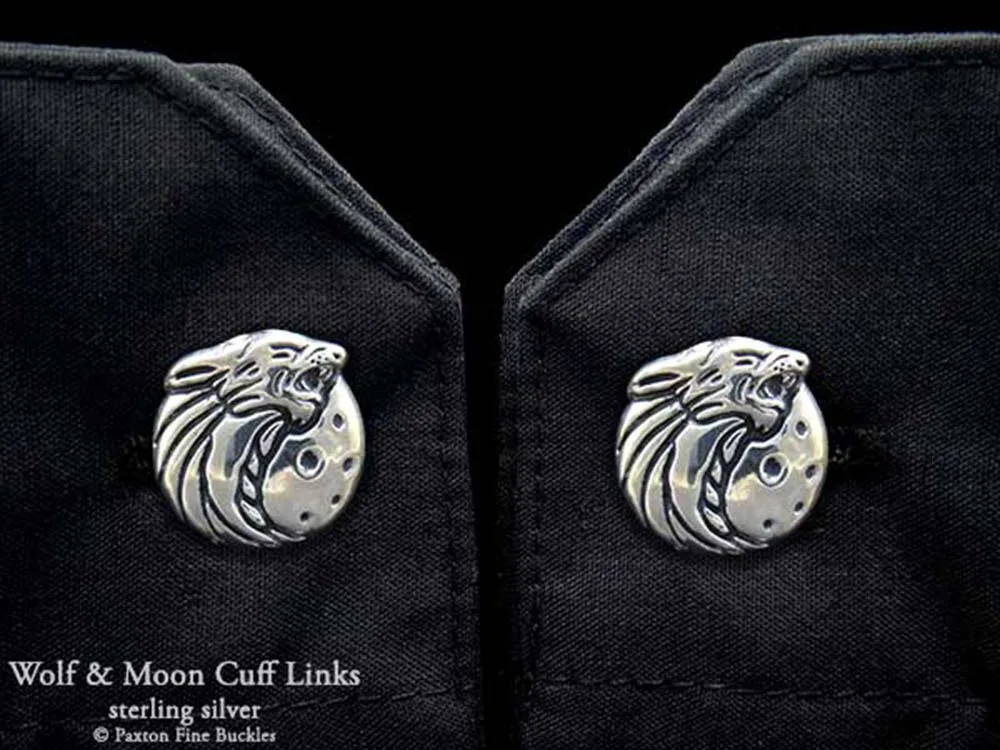 Howling Wolf Cuff Links Sterling Silver