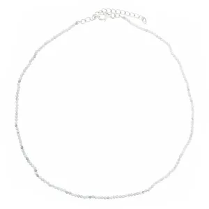 Howlite, Single Beaded Choker Sterling Silver