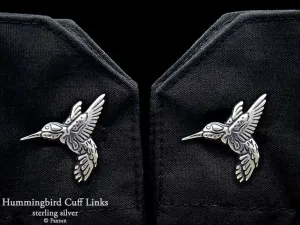 Hummingbird Cuff Links Sterling Silver