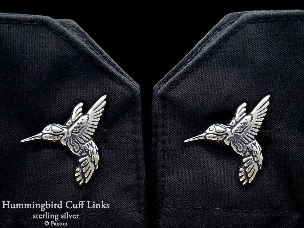 Hummingbird Cuff Links Sterling Silver