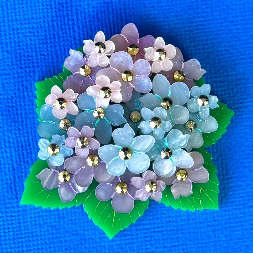 Hydrangea - Brooch - Set of 2