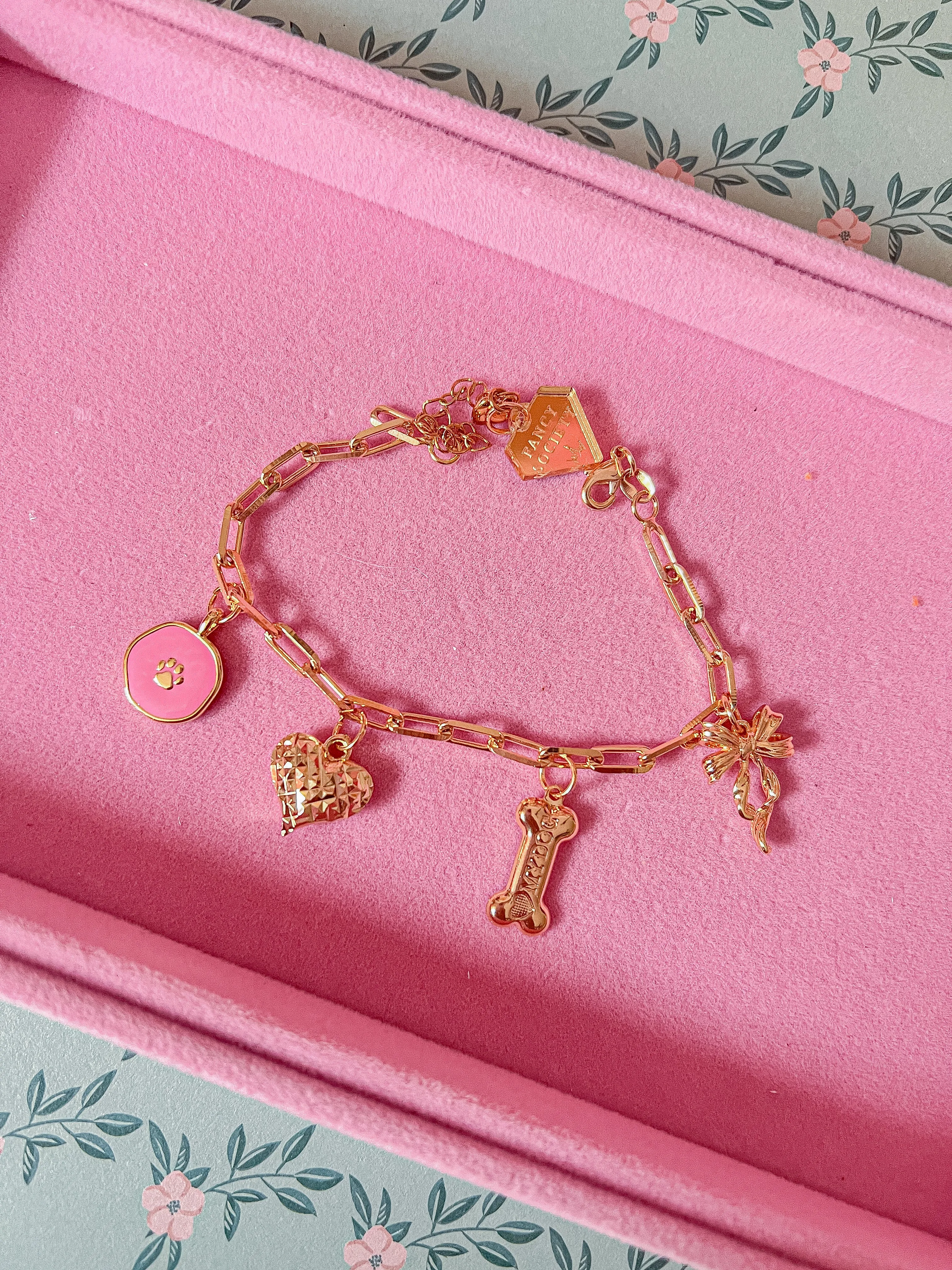 I Love My Dog Charm Bracelet