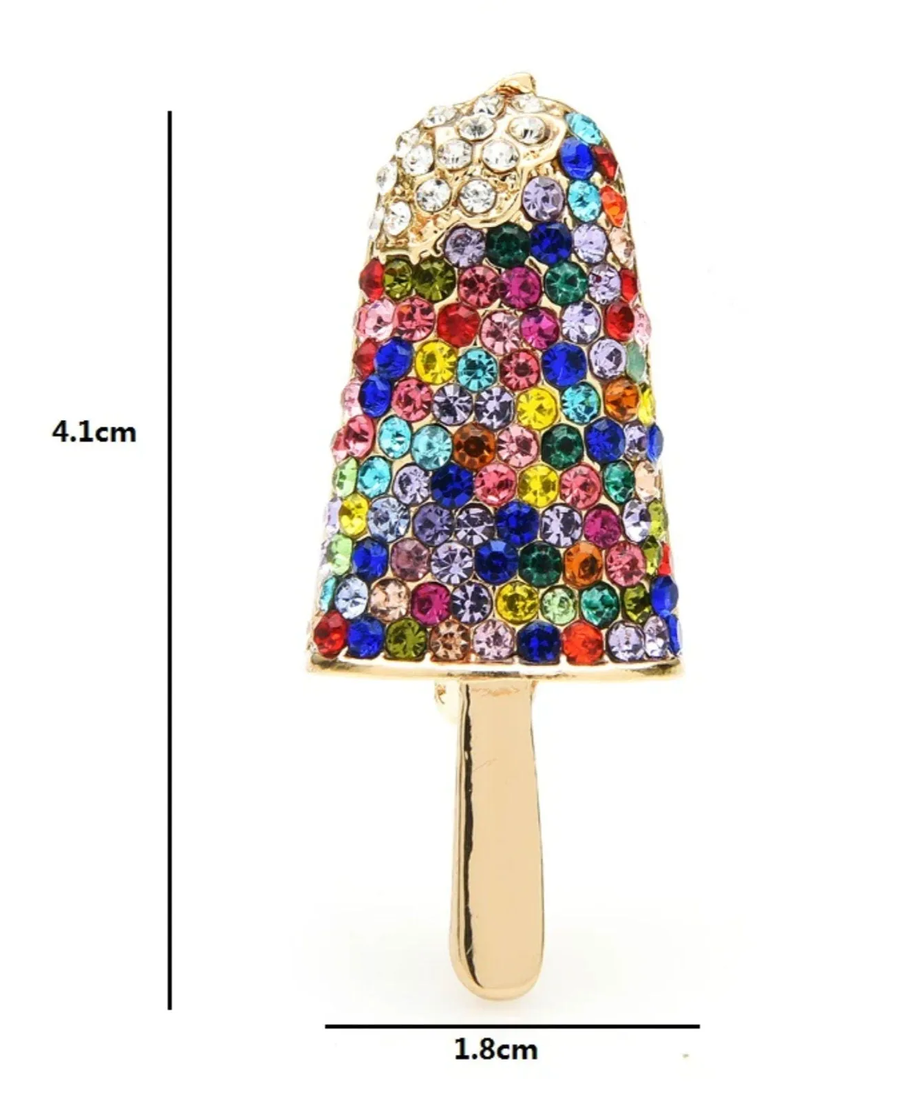 Ice lolly brooch celebrity broach stunning vintage look gold plated queen pin i9