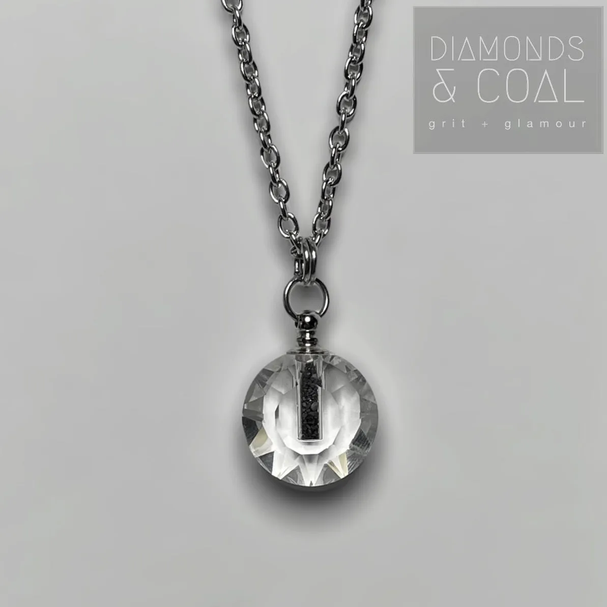 Iceland Black Sands Circle Crystal Necklace
