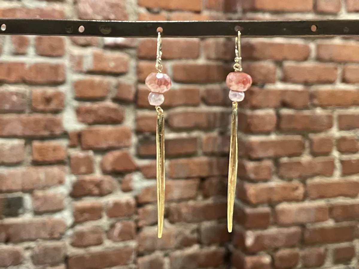 Icicle Drop Earrings with Semi Precious Stones