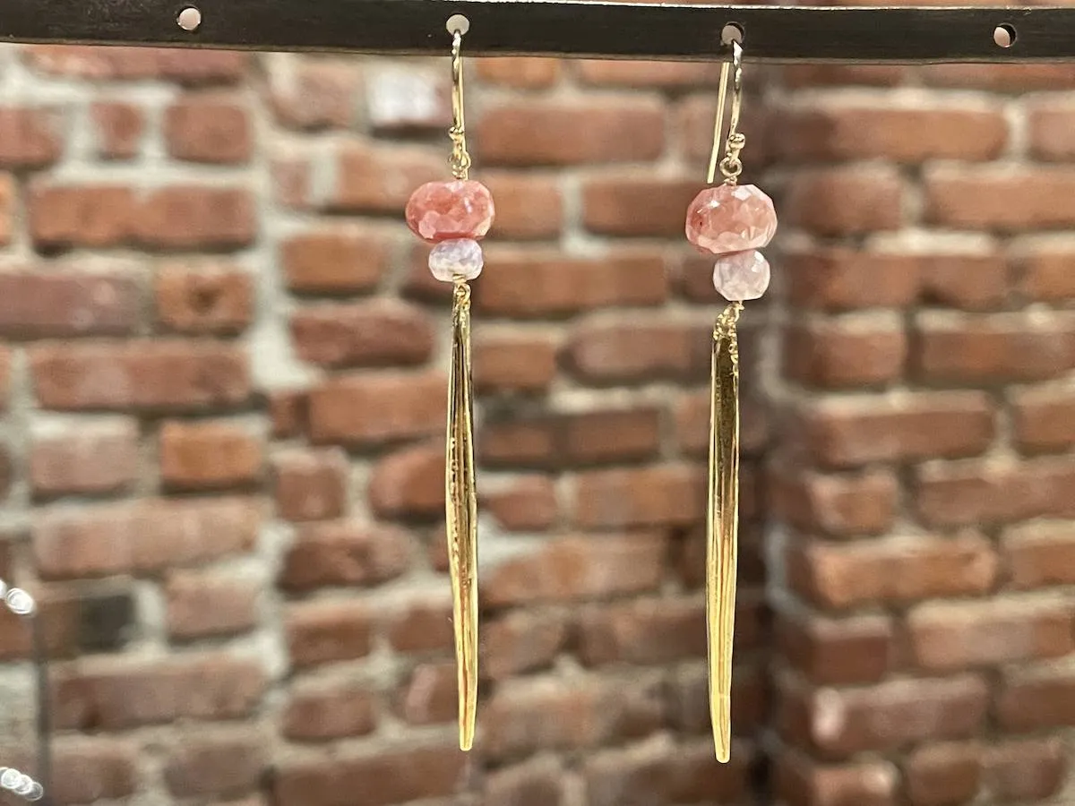 Icicle Drop Earrings with Semi Precious Stones